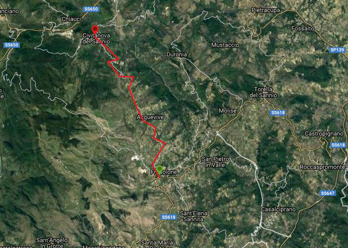 Questa è la strada percorsa da Nicola e Fela tra Frosolone-Civitanova del Sannio