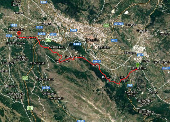 Questa è la strada percorsa da Nicola e Fela tra Monticchio-Sassa